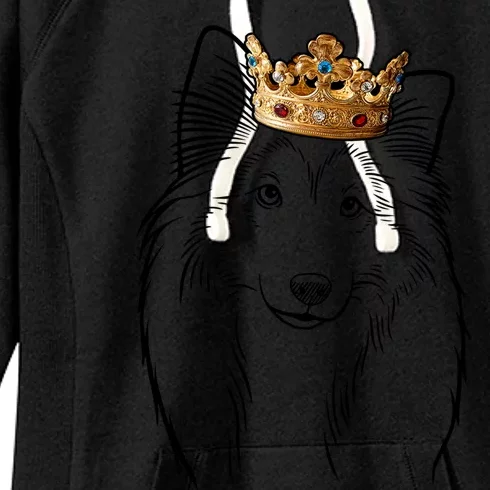 Shetland Sheepdog Wearing Crown Gift Women's Fleece Hoodie