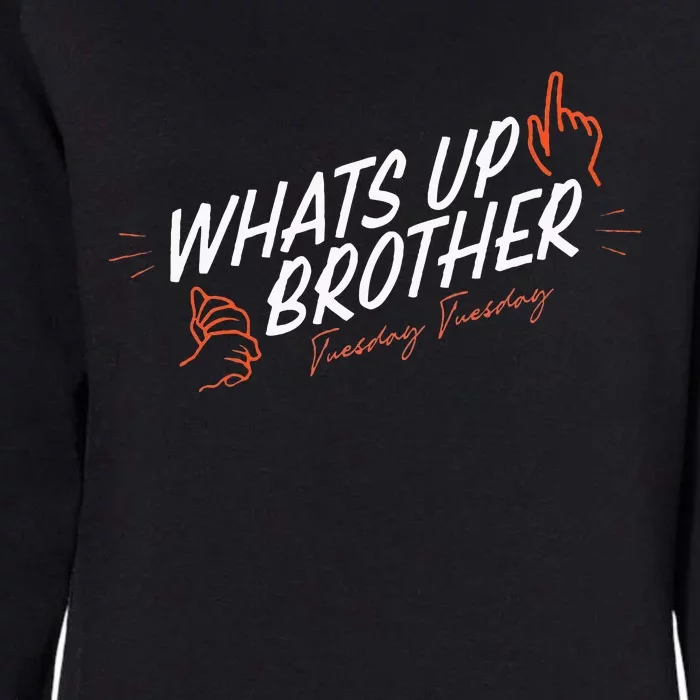 Sketch Streamer Whats Up Brother Womens California Wash Sweatshirt