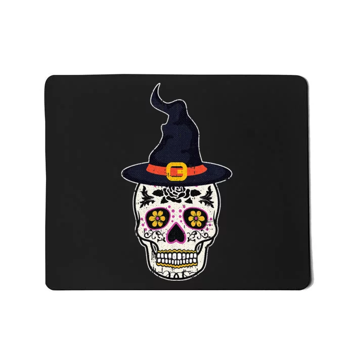 Sugar Skull Witch Lazy Halloween Costume Dia De Los Muertos Mousepad