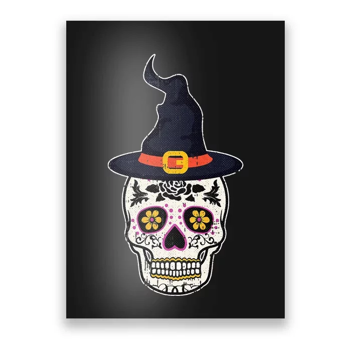 Sugar Skull Witch Lazy Halloween Costume Dia De Los Muertos Poster