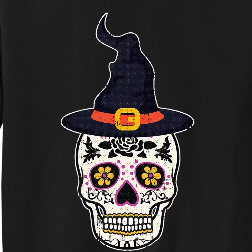 Sugar Skull Witch Lazy Halloween Costume Dia De Los Muertos Tall Sweatshirt