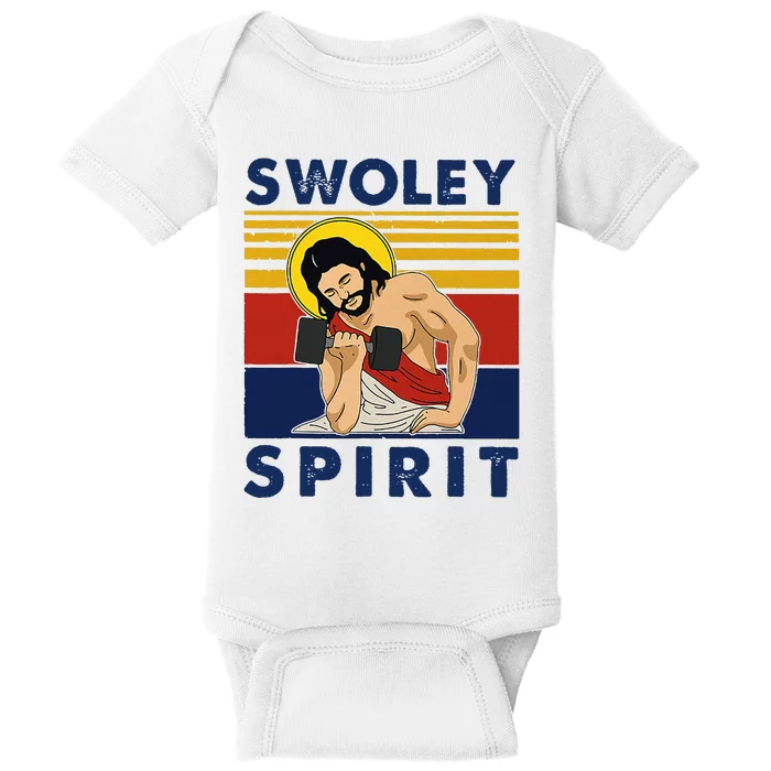 Swoley Spirit Weight Lifting Jesus Swoley Spirit Baby Bodysuit