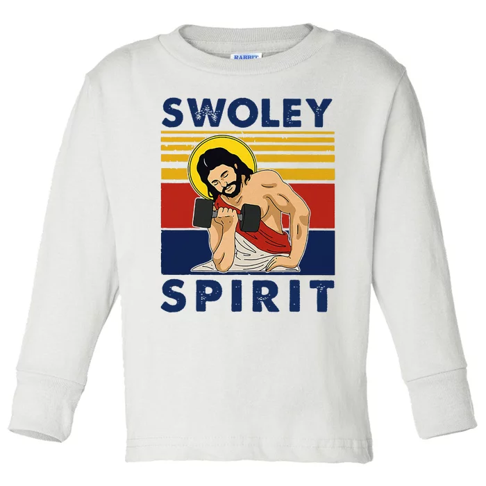 Swoley Spirit Weight Lifting Jesus Swoley Spirit Toddler Long Sleeve Shirt