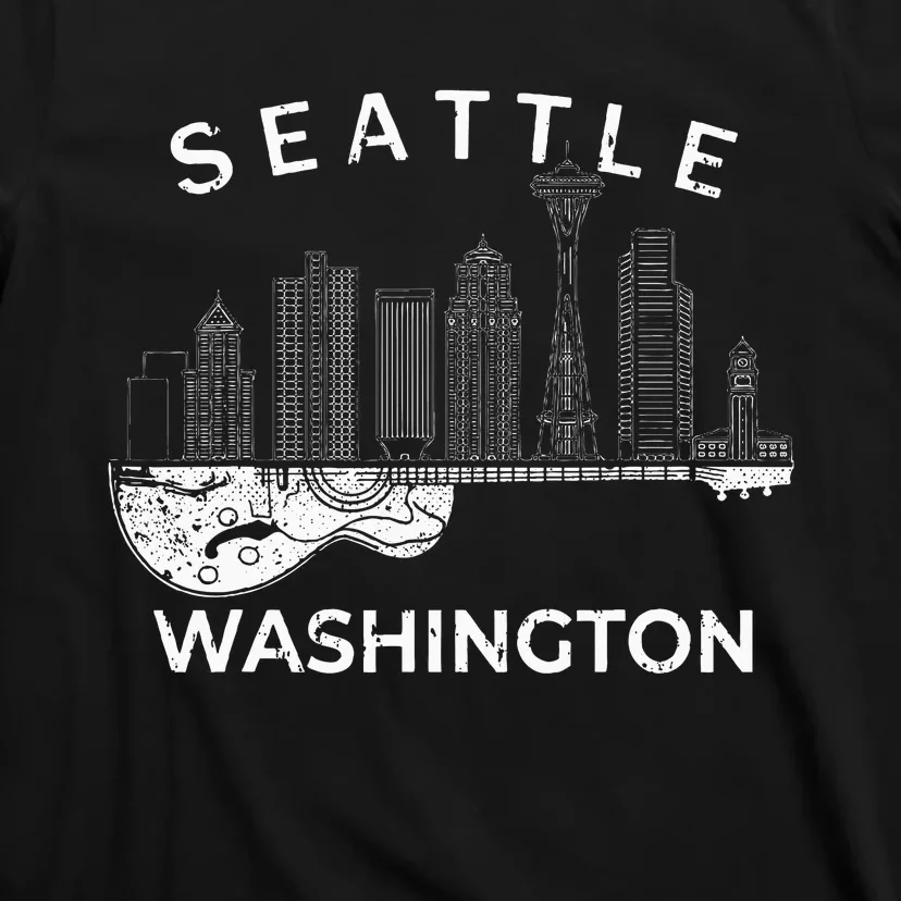 Seattle Souvenir Washington Music Electric Guitar T-Shirt