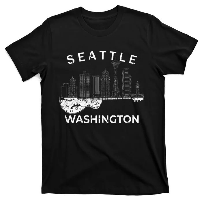 Seattle Souvenir Washington Music Electric Guitar T-Shirt