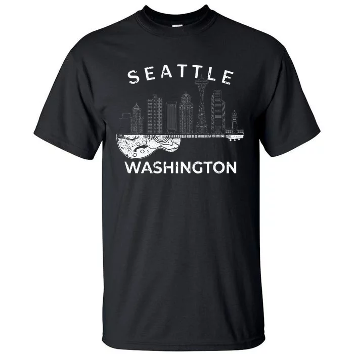 Seattle Souvenir Washington Music Electric Guitar Tall T-Shirt