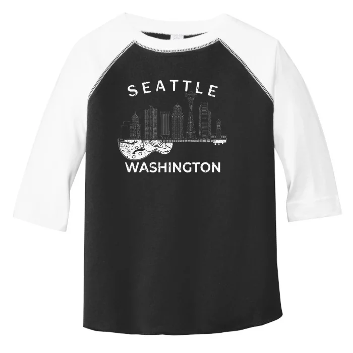 Seattle Souvenir Washington Music Electric Guitar Toddler Fine Jersey T-Shirt