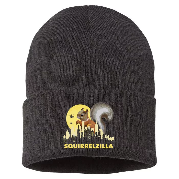 Squirrelzilla Squirrel Whisperer Squirrel Lover Animal Sustainable Knit Beanie