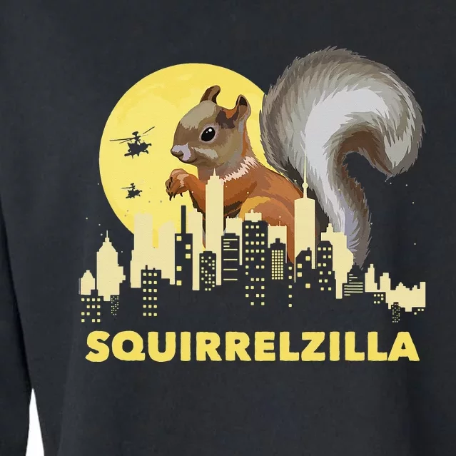 Squirrelzilla Squirrel Whisperer Squirrel Lover Animal Cropped Pullover Crew