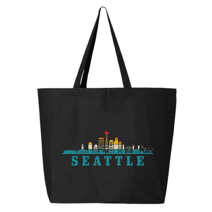 Seattle Skyline Washington Vintage Pride Retro 25L Jumbo Tote