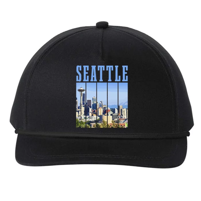 Seattle Skyline Washington Vintage Pride Snapback Five-Panel Rope Hat