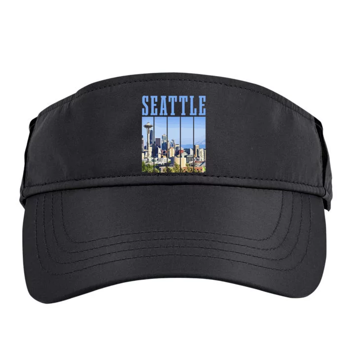 Seattle Skyline Washington Vintage Pride Adult Drive Performance Visor