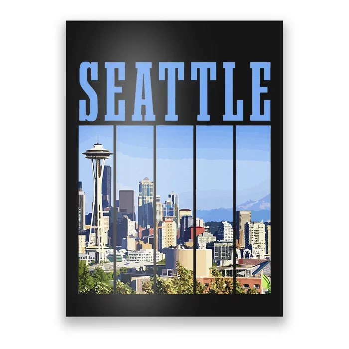 Seattle Skyline Washington Vintage Pride Poster