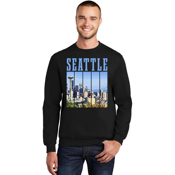 Seattle Skyline Washington Vintage Pride Tall Sweatshirt