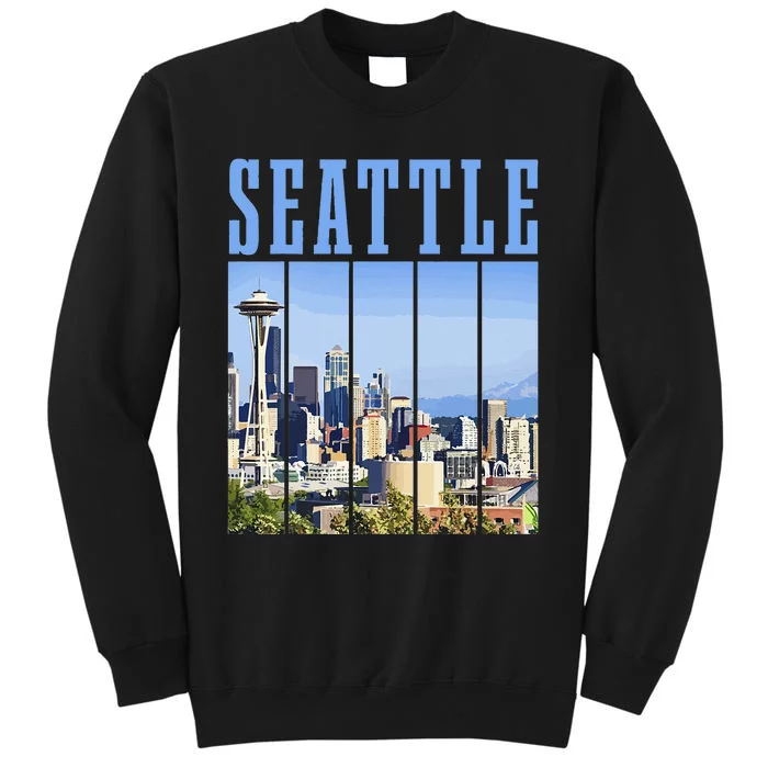 Seattle Skyline Washington Vintage Pride Tall Sweatshirt