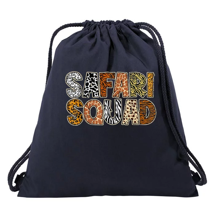 Safari Squad Wild Animals Lover Drawstring Bag