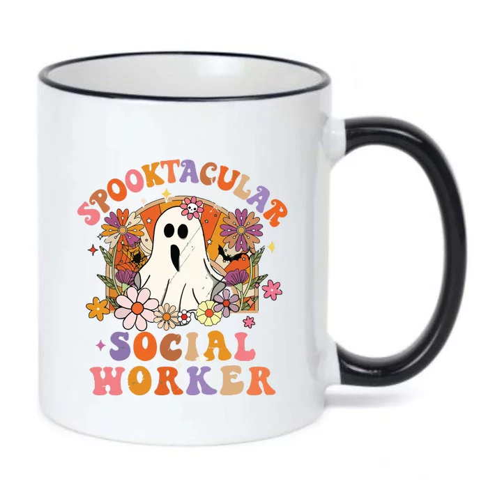 Spooktacular Social Worker Happy Halloween Spooky Matching Black Color Changing Mug