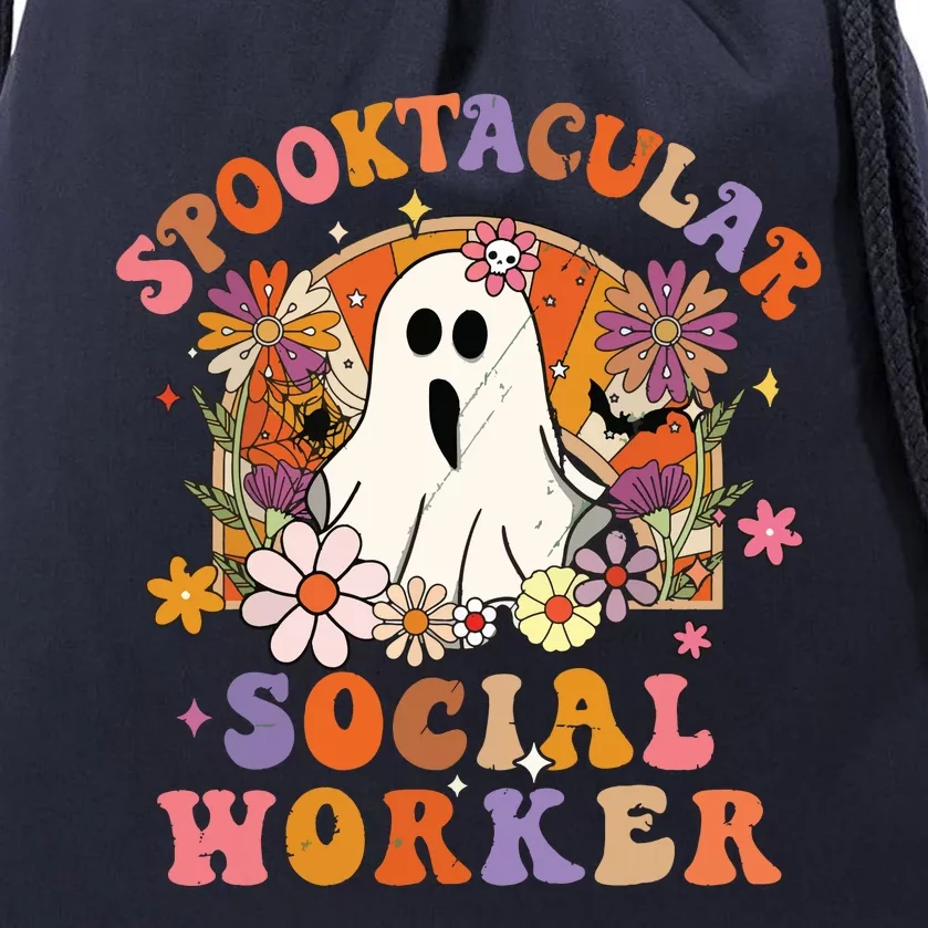 Spooktacular Social Worker Happy Halloween Spooky Matching Drawstring Bag