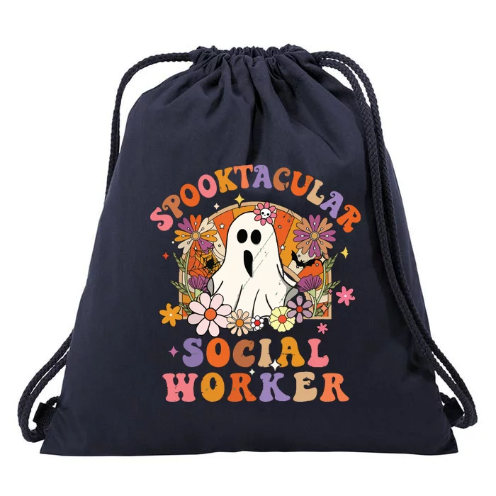 Spooktacular Social Worker Happy Halloween Spooky Matching Drawstring Bag