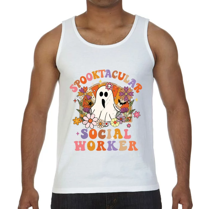 Spooktacular Social Worker Happy Halloween Spooky Matching Comfort Colors® Tank Top