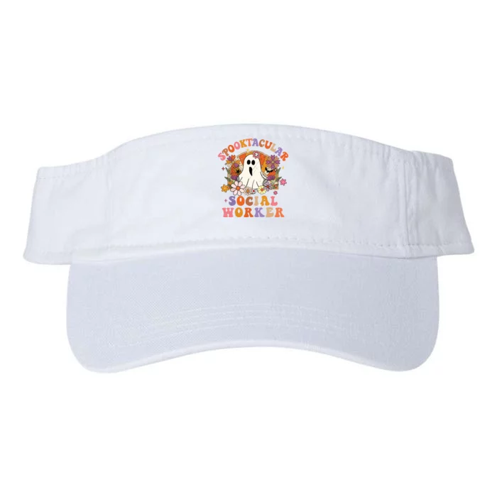 Spooktacular Social Worker Happy Halloween Spooky Matching Valucap Bio-Washed Visor