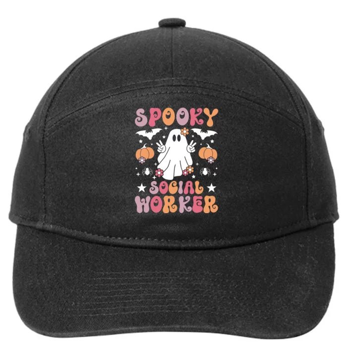 Spooky Social Worker Halloween Best Social Workers 7-Panel Snapback Hat