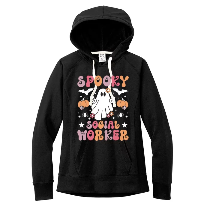 Spooky Social Worker Halloween Best Social Workers Women's Fleece Hoodie