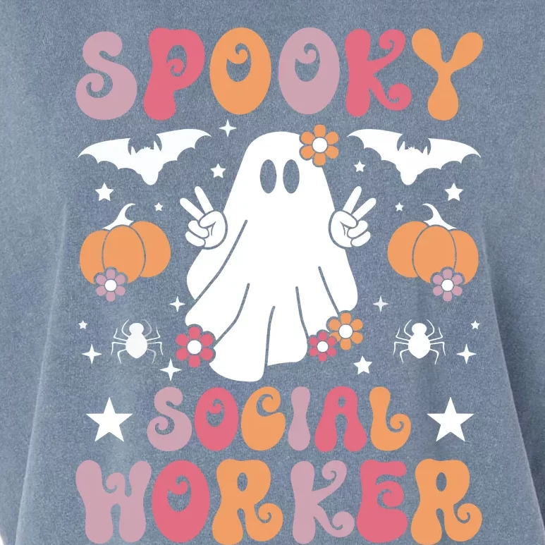 Spooky Social Worker Halloween Best Social Workers Garment-Dyed Women's Muscle Tee