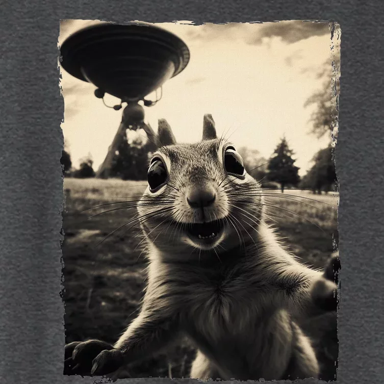 Squirrel Selfie With Ufos Squirrel Mom Funny Squirrel Lover Women's Crop Top Tee