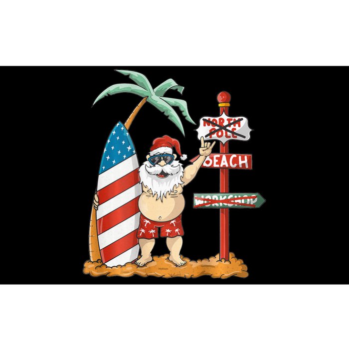 Surfing Santa With USA Patriotic Surfboard Christmas in July Bumper Sticker