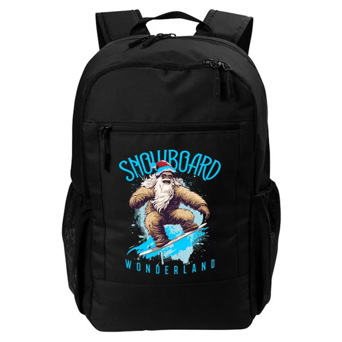 Sasquatch Snowboard Wonderland Christmas Bigfoot Daily Commute Backpack