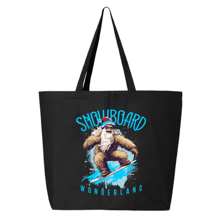 Sasquatch Snowboard Wonderland Christmas Bigfoot 25L Jumbo Tote