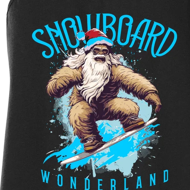 Sasquatch Snowboard Wonderland Christmas Bigfoot Women's Racerback Tank