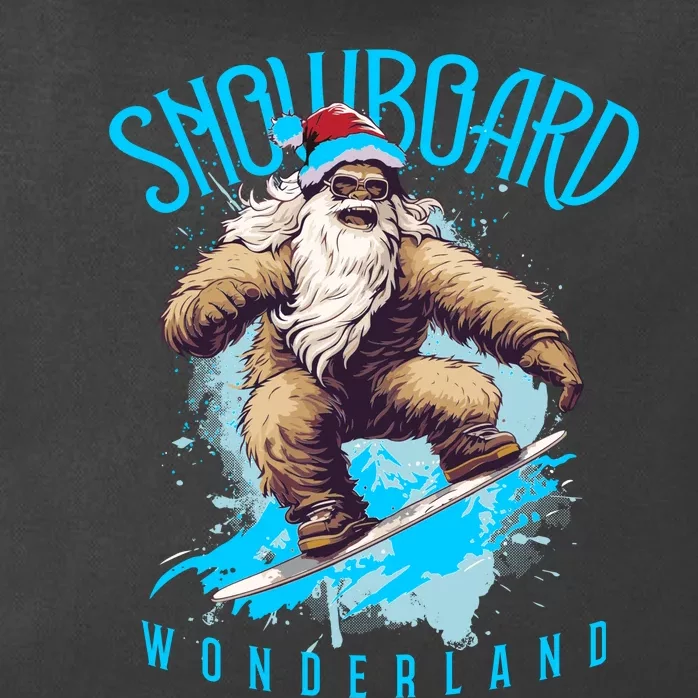 Sasquatch Snowboard Wonderland Christmas Bigfoot Zip Tote Bag