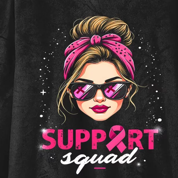 Support Squad Women Sunglasses Breast Cancer Awareness Hooded Wearable Blanket