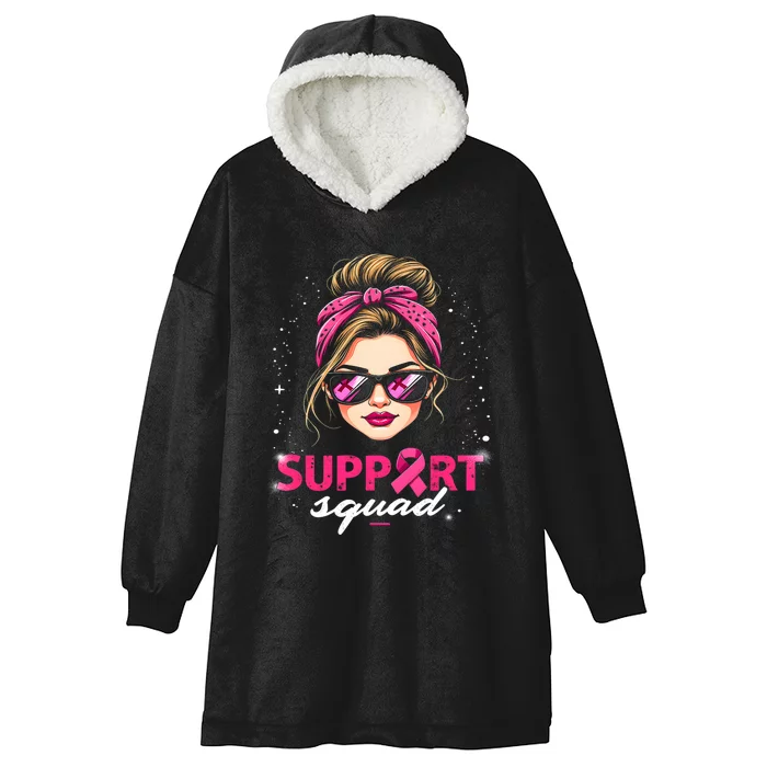 Support Squad Women Sunglasses Breast Cancer Awareness Hooded Wearable Blanket