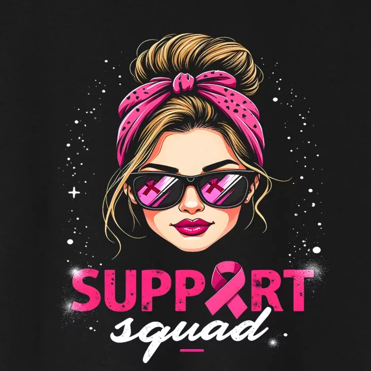 Support Squad Women Sunglasses Breast Cancer Awareness Women's Crop Top Tee