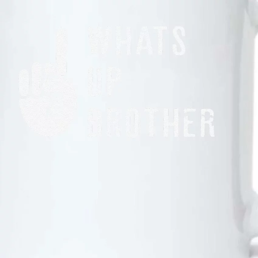 Sketch Streamer Whats Up Brother Black Color Changing Mug