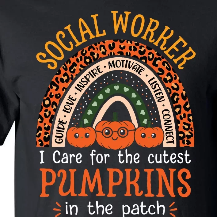 School Social Worker Rainbow Halloween School Worker Tall T-Shirt