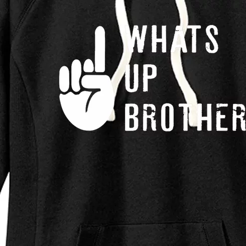 Sketch Streamer Whats Up Brother Women's Fleece Hoodie