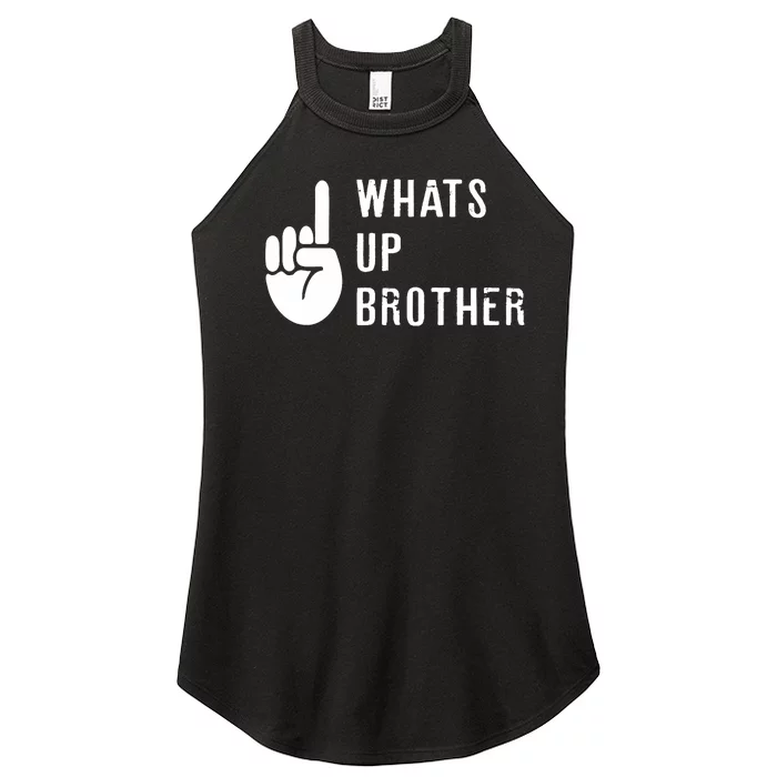 Sketch Streamer Whats Up Brother Women’s Perfect Tri Rocker Tank