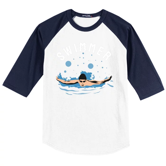 Swimmer Baseball Sleeve Shirt