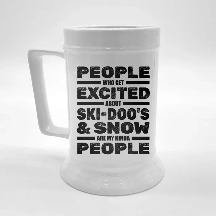 Snowmobile Skidoos Winter Snow Machine Snowmobiling Funny Gift Front & Back Beer Stein