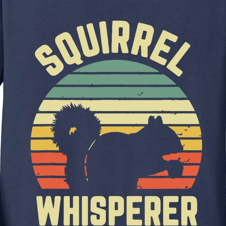 Squirrel Squirrel Whisperer Lover Retro Kids Long Sleeve Shirt