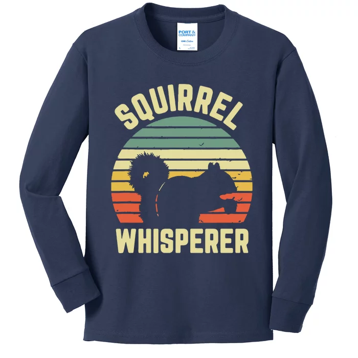 Squirrel Squirrel Whisperer Lover Retro Kids Long Sleeve Shirt