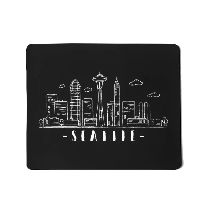 Seattle Skyline Washington Pnw Vintage Mousepad