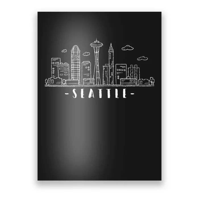 Seattle Skyline Washington Pnw Vintage Poster