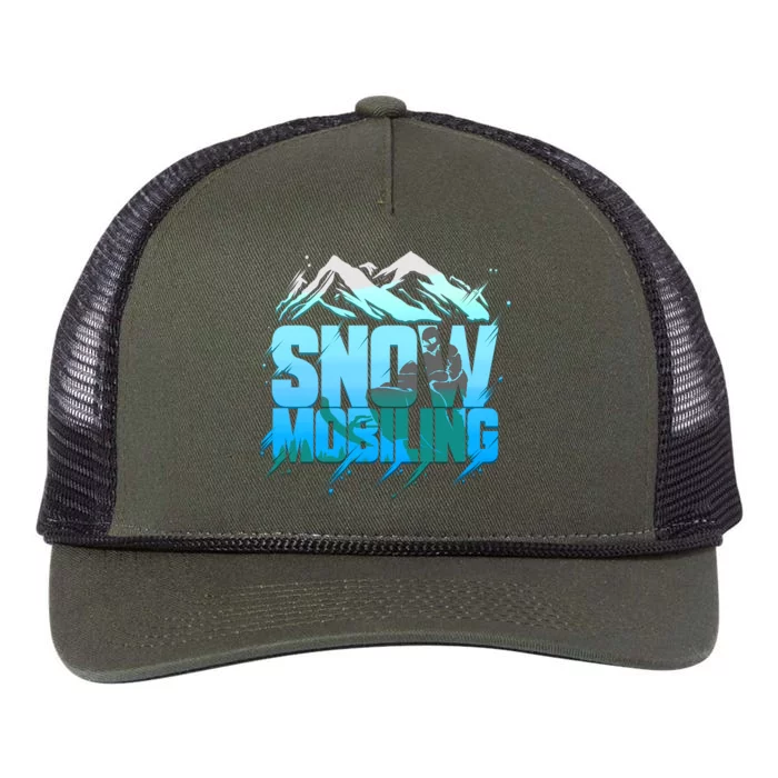 Snowmobiling Snowmobile Winter Sport Sledding Gift Funny Gift Retro Rope Trucker Hat Cap