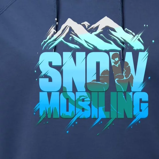 Snowmobiling Snowmobile Winter Sport Sledding Gift Funny Gift Performance Fleece Hoodie