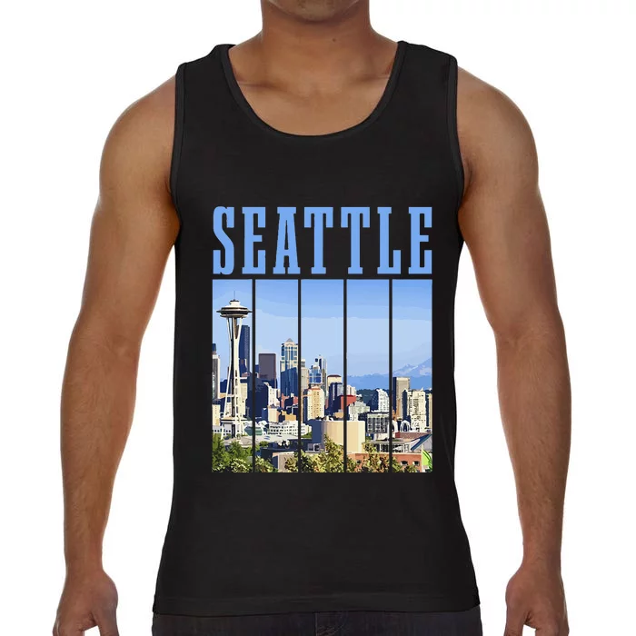 Seattle Skyline Washington Vintage Pride Comfort Colors® Tank Top